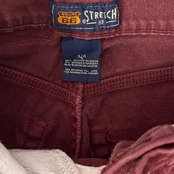 Route 66  Burgundy Red Denim Jeans Vintage Classic READ DESCRIPTION Size 3/4 - Picture 8 of 9